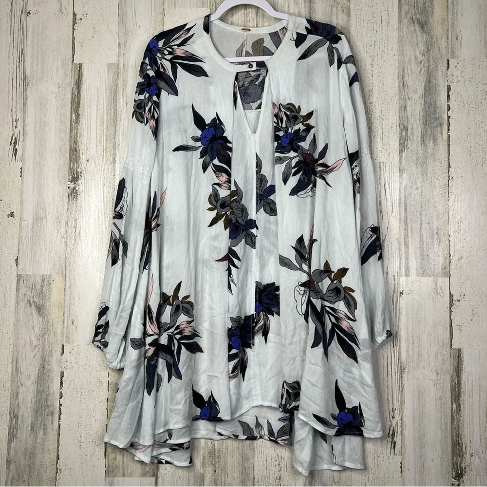 Free People Tunic Dress Womens Size Large Oversized Floral Print Blouse‎